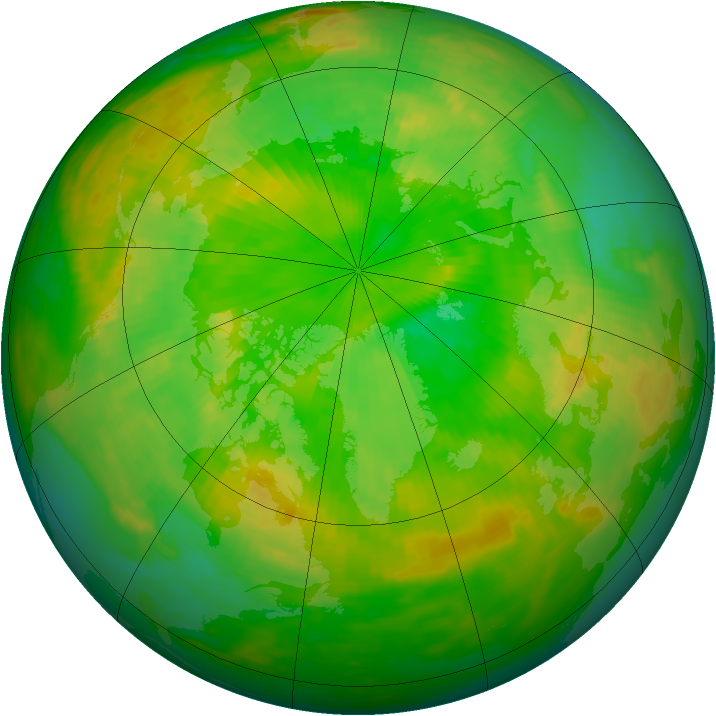 Arctic ozone map for 17 June 1990
